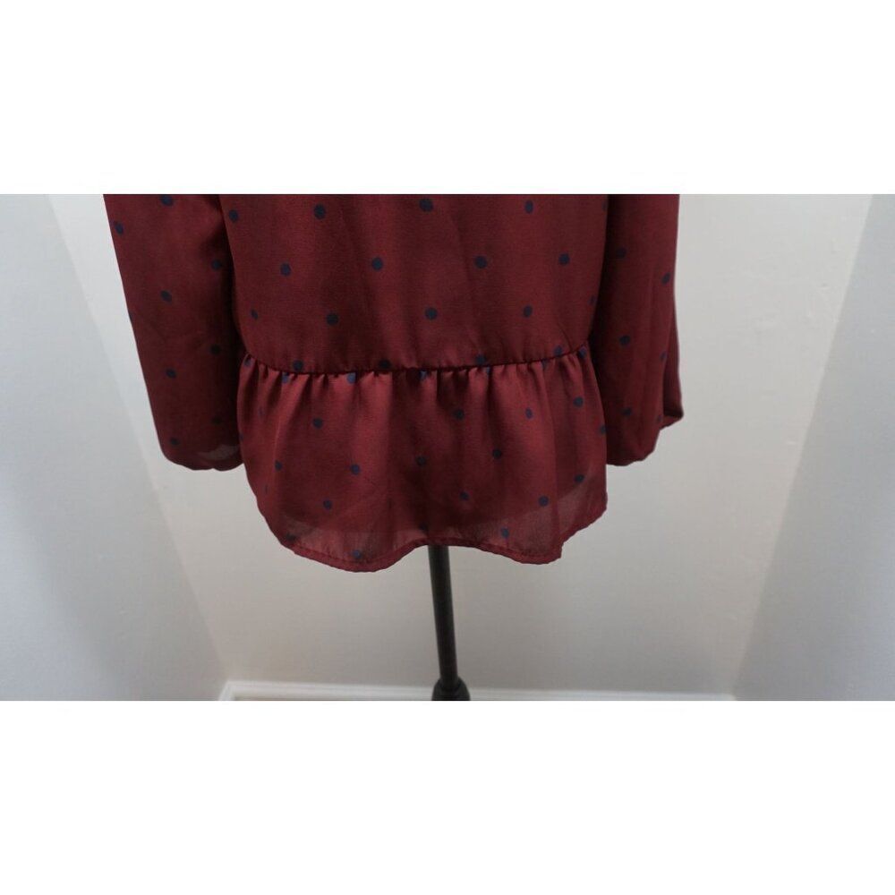 Old Navy Women’s Burgundy Polka Dot Georgette Swing Top - Size S - Picture 10 of 14